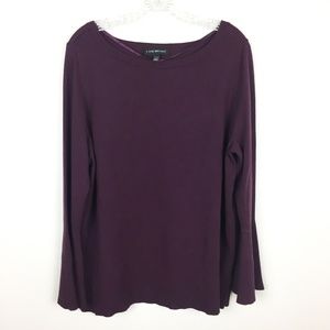 Lane Bryant Dark Purple Sweater Bell Sleeves 14/16